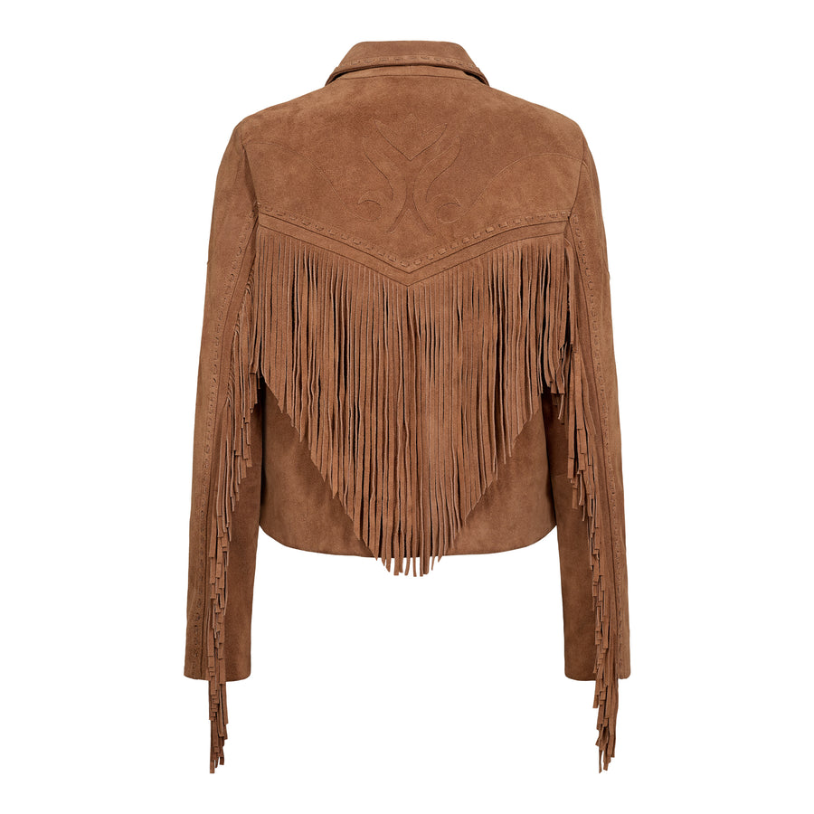 Day & Mood DayFregie Fringe Jacket Jacket Saddle