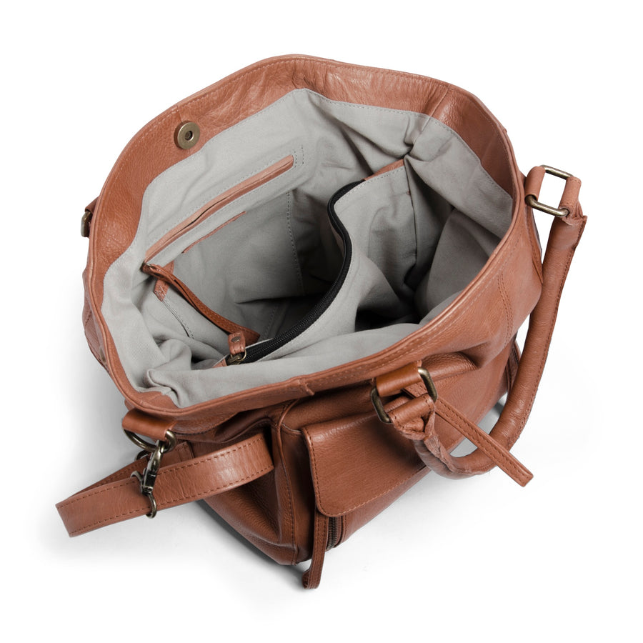 day and mood hannah leather backpack DayHannah Small bag - Saddle – Dayandmood